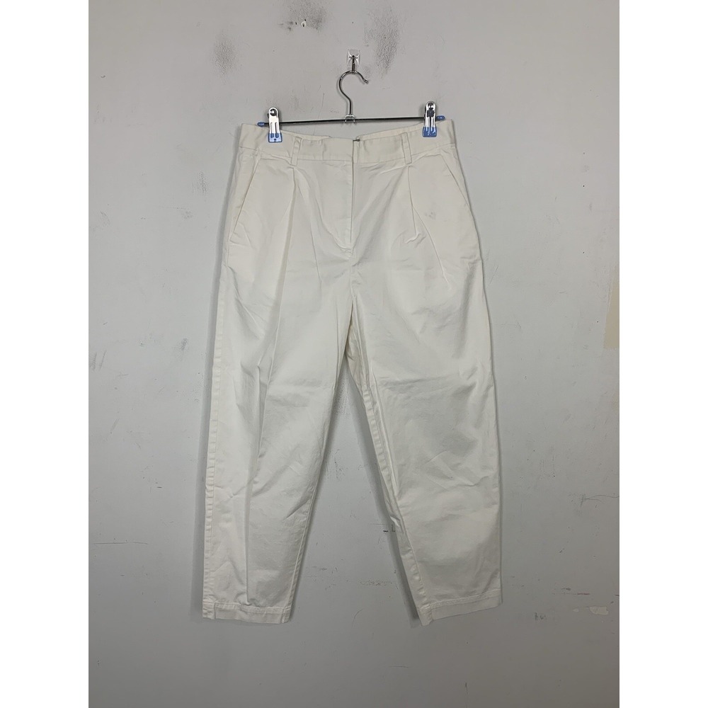 Everlane Womens Pants 2 Chino Pleated Summer Capsule Office Slouchy White Ankle